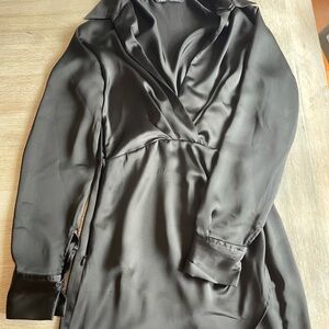 Elegant Black Satin Dress